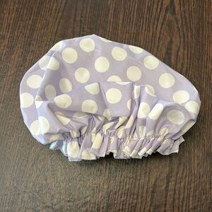 Purple and White Polkadot Shower Cap